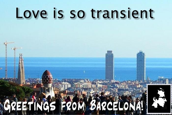 Barcelona - Woody Allen postcard