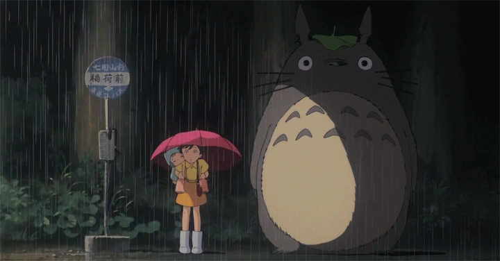 Totoro bus stop GIF