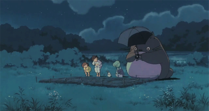 Totoro umbrella GIF