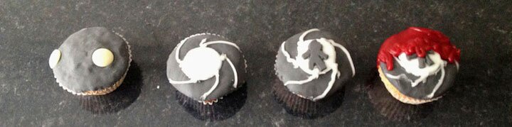 James Bond Gunbarrel Cupcakes