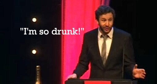 Chris O'Dowd, BIFA - drunk