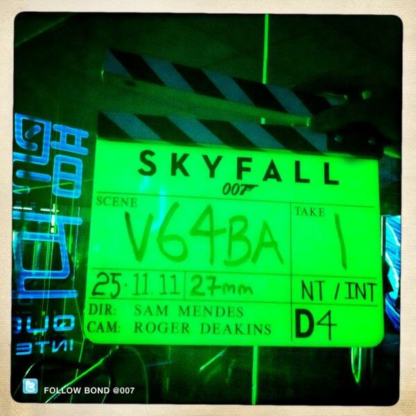 Skyfall night shot on set