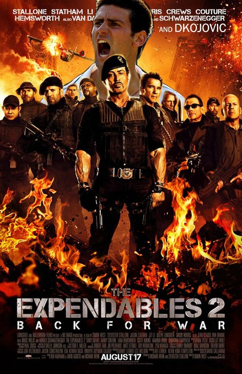 The Expendables 2 poster - Novak Djokovic